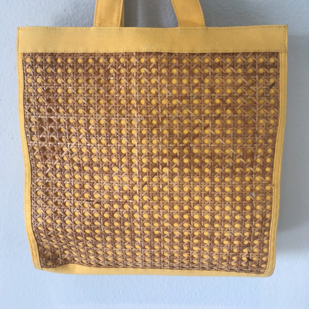 Tory Burch wicker yellow tote bag - Picture 5 of 8